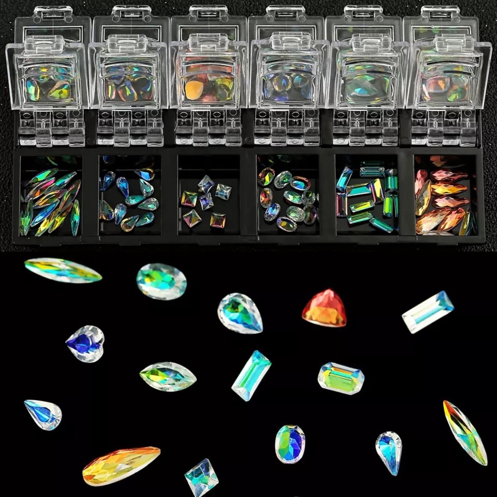 3D AB Diamond Gems Nail Glitter Rhinestone Glass